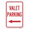 Signmission Valet Parking with Left Arrow Heavy-Gauge Aluminum Sign, 12" x 18", A-1218-22750 A-1218-22750 - alternate 1